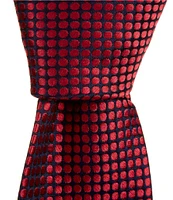 Hickey Freeman Dotted 3 1/4#double; Woven Silk Tie
