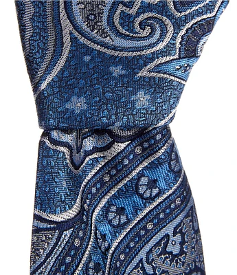 Hickey Freeman Exploded Paisley 3 1/4#double; Woven Silk Tie