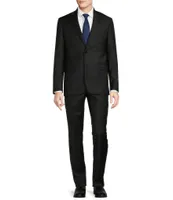 Hickey Freeman Modern Fit Flat Front Mini Grid Pattern 2-Piece Suit