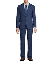 Hickey Freeman Modern Fit Flat Front Notch Lapel Plaid 2 Piece Suit