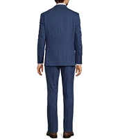 Hickey Freeman Modern Fit Flat Front Notch Lapel Plaid 2 Piece Suit