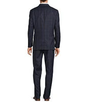 Hickey Freeman Modern Fit Flat Front Plaid Print 2-Piece Suit