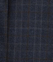 Hickey Freeman Modern Fit Flat Front Plaid Print 2-Piece Suit