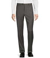 Hickey Freeman Modern Fit Flat-Front Solid Dress Pants