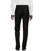 Hickey Freeman Modern Fit Flat-Front Solid Dress Pants