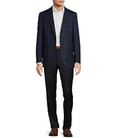 Hickey Freeman Modern Fit Flat-Front Solid Dress Pants