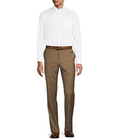 Hickey Freeman Modern Fit Flat-Front Solid Dress Pants