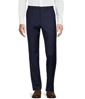 Hickey Freeman Modern Fit Flat-Front Solid Dress Pants