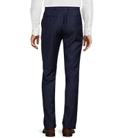 Hickey Freeman Modern Fit Flat-Front Solid Dress Pants