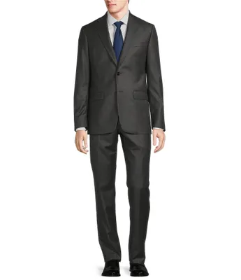 Hickey Freeman Modern Fit Flat Front Solid Pattern 2-Piece Suit