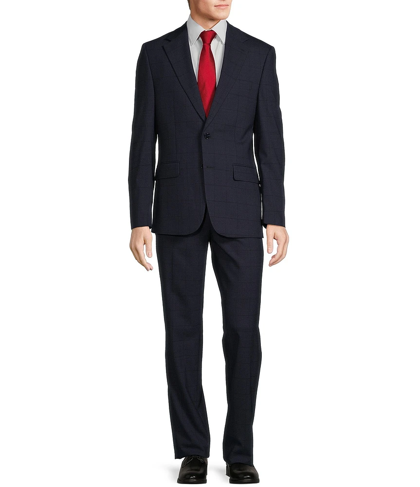 Hickey Freeman Modern Fit Flat Front Window Pattern 2-Piece Suit