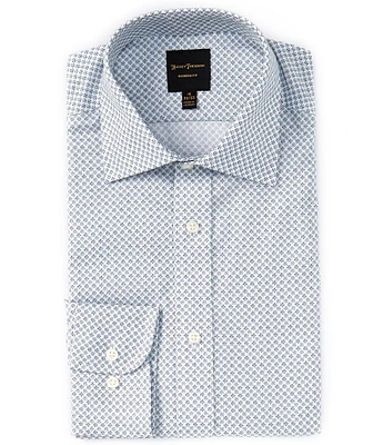 Hickey Freeman Modern Fit Spread Collar Geo Print Dress Shirt