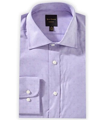 Hickey Freeman Modern Fit Spread Collar Medallion Dobby Dress Shirt