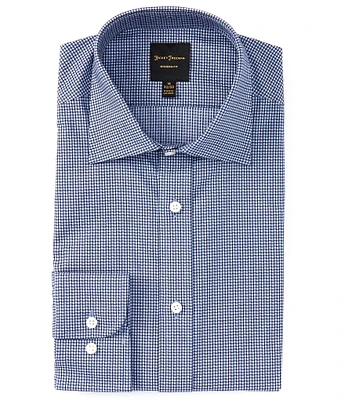 Hickey Freeman Modern Fit Spread Collar Patterned Dobby Dress Shirt