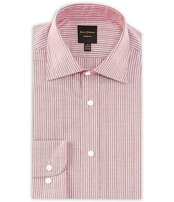 Hickey Freeman Modern Fit Spread Collar Striped Dress Shirt