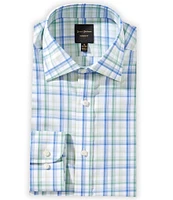 Hickey Freeman Modern Fit Spread Collar Tonal-Plaid Dress Shirt