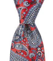 Hickey Freeman Paisley 3#double; Woven Silk Tie