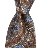 Hickey Freeman Printed Paisley 3 1/4#double; Silk Tie