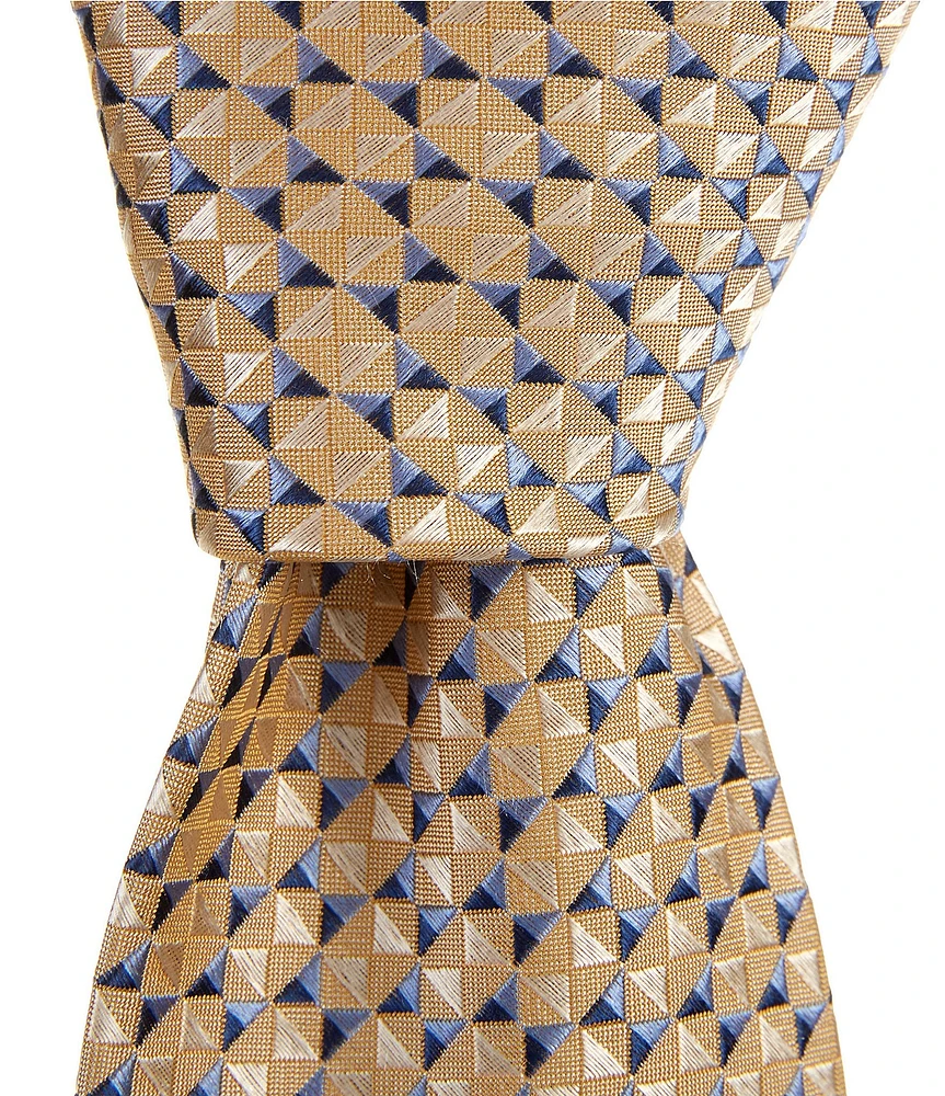 Hickey Freeman Pyramid Neat 3 1/4#double; Woven Silk Tie