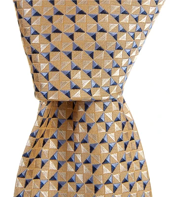 Hickey Freeman Pyramid Neat 3 1/4#double; Woven Silk Tie
