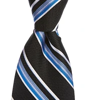 Hickey Freeman Stripe 3 1/4#double; Woven Silk Tie