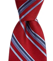 Hickey Freeman Stripe 3 1/4#double; Woven Silk Tie