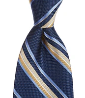 Hickey Freeman Stripe 3 1/4#double; Woven Silk Tie