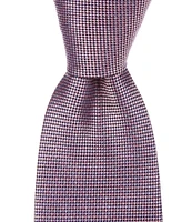 Hickey Freeman Textured Dot 3#double; Woven Silk Tie