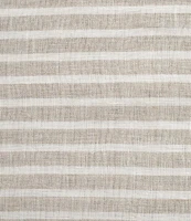 Hiend Accents 100% French Flax Linen Railroad Striped Reversible Duvet Cover Mini Set
