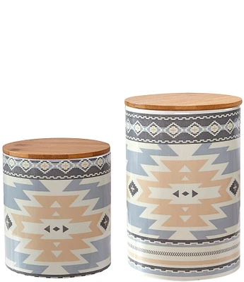 HiEnd Accents 2-Piece Desert Sage Southwestern Pattern Canister Set