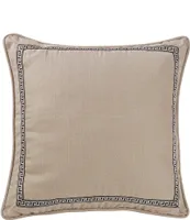 HiEnd Accents Augusta Greek Key-Bordered Faux Linen Euro Sham