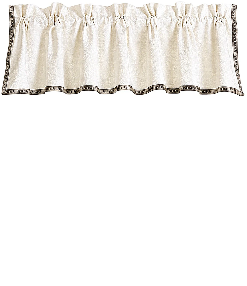 HiEnd Accents Augusta Greek Key-Trimmed Matelasse Valance