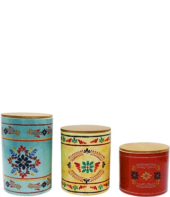 HiEnd Accents Bonita Floral Canister 3-Piece Set