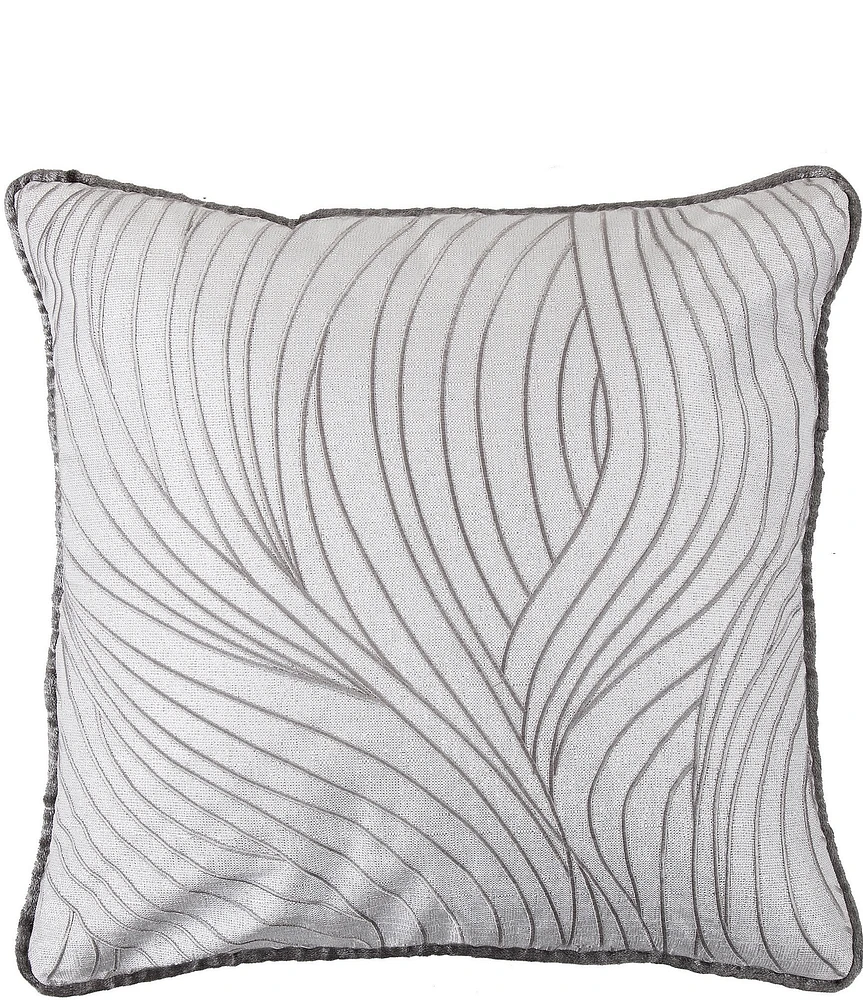 HiEnd Accents Celeste Wave Velvet Square Pillow