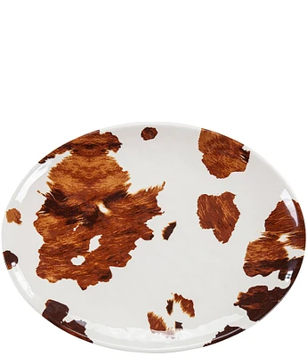 HiEnd Accents Elsa Cowhide Melamine Serving Platter