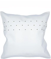 HiEnd Accents Genuine Leather Collection White Leather Studded Square Pillow