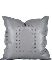 HiEnd Accents Geometric Studded Leather Square Pillow