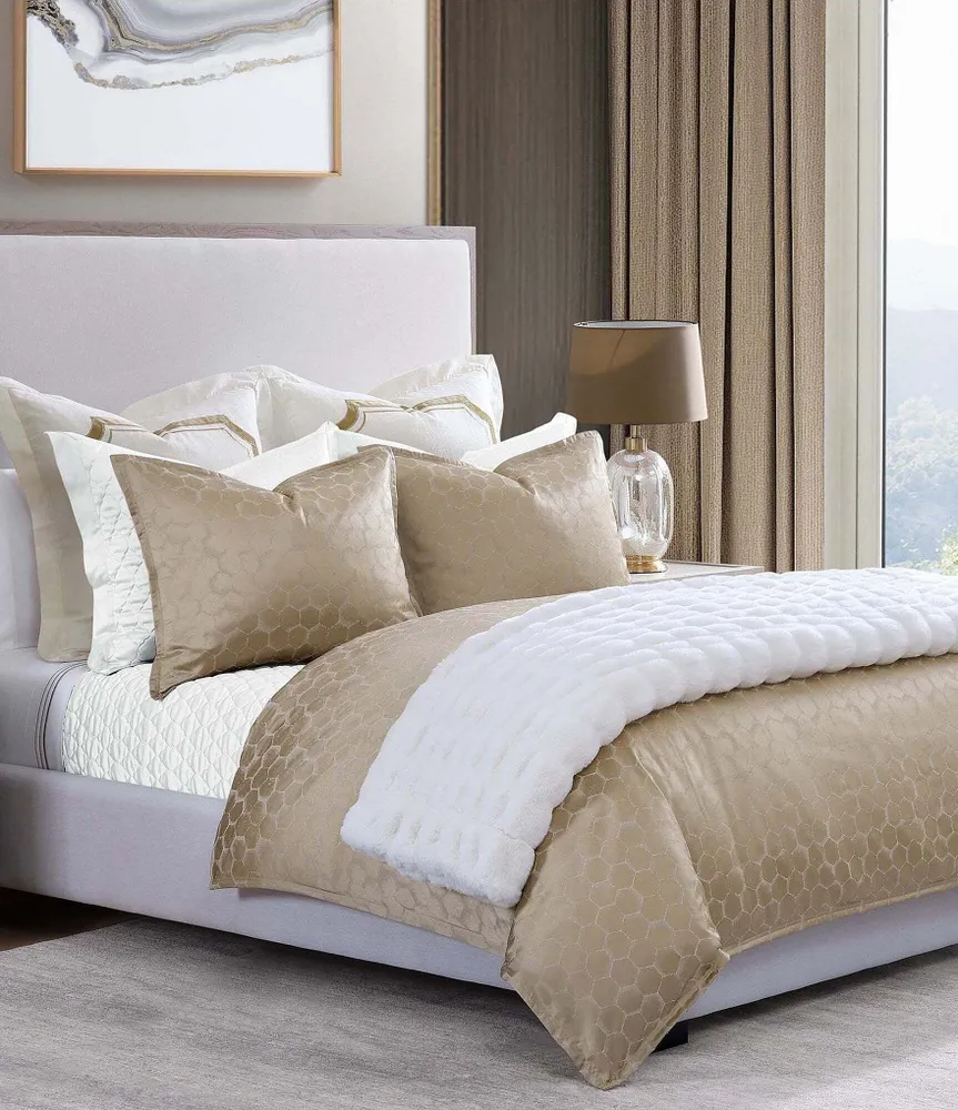 HiEnd Accents Honeycomb Jacquard Shimmering Comforter Mini Set