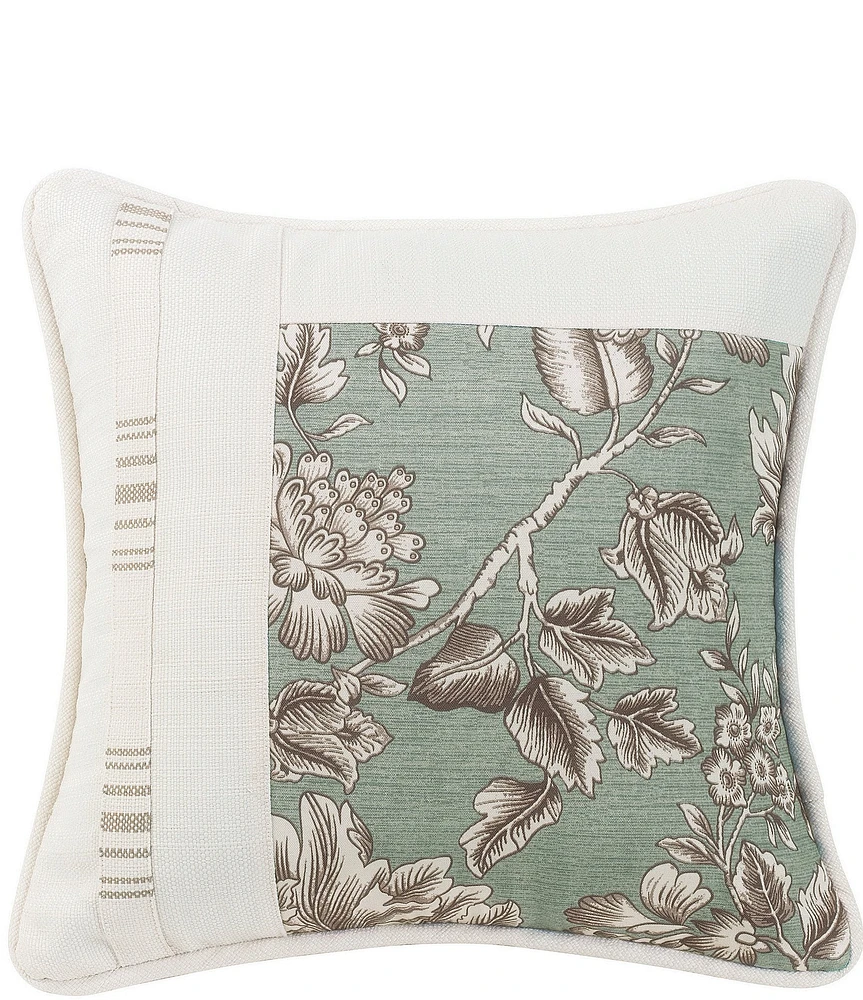 HiEnd Accents Jacobean Floral Square Pieced Pillow