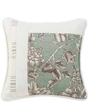 HiEnd Accents Jacobean Floral Square Pieced Pillow