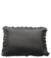 Hiend Accents Lily Collection Washed Linen Ruffled Dutch Euro Pillow