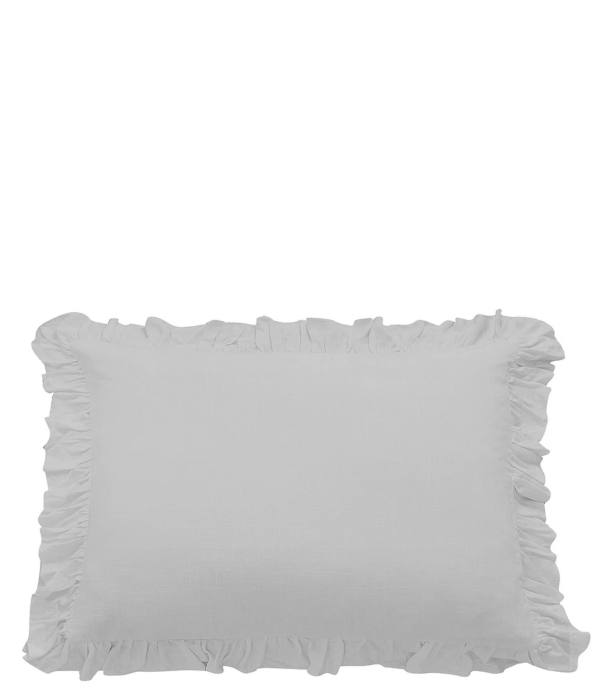 Hiend Accents Lily Collection Washed Linen Ruffled Dutch Euro Pillow