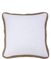 HiEnd Accents Luna Collection Washed Linen Jute Trimmed Euro Sham