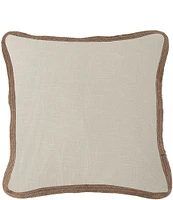 HiEnd Accents Luna Collection Washed Linen Jute Trimmed Pillow