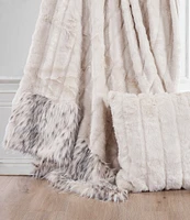 HiEnd Accents Oversized Faux Fur Snow Leopard Throw