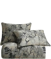 HiEnd Accents Pastoral Jacquard Collection French Toile Woven Metallic Comforter Mini Set