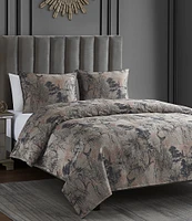 HiEnd Accents Pastoral Jacquard Collection French Toile Woven Metallic Comforter Mini Set