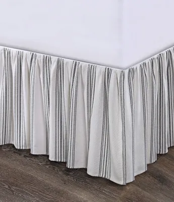 HiEnd Accents Prescott Ruffled Stripped Bed Skirt