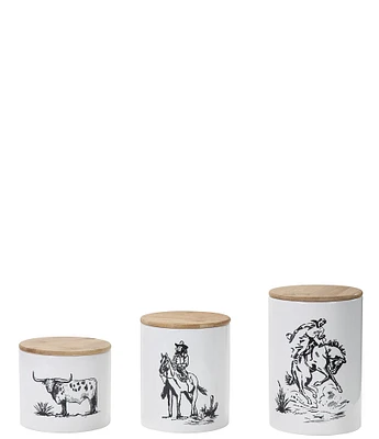 HiEnd Accents Paseo Road by HiEnd Accents Ranch Life Collection Canisters, Set of 3