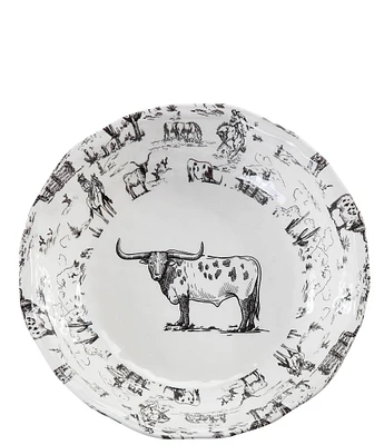 Paseo Road by HiEnd Accents Ranch Life Collection Melamine Longhorn Serving Bowl